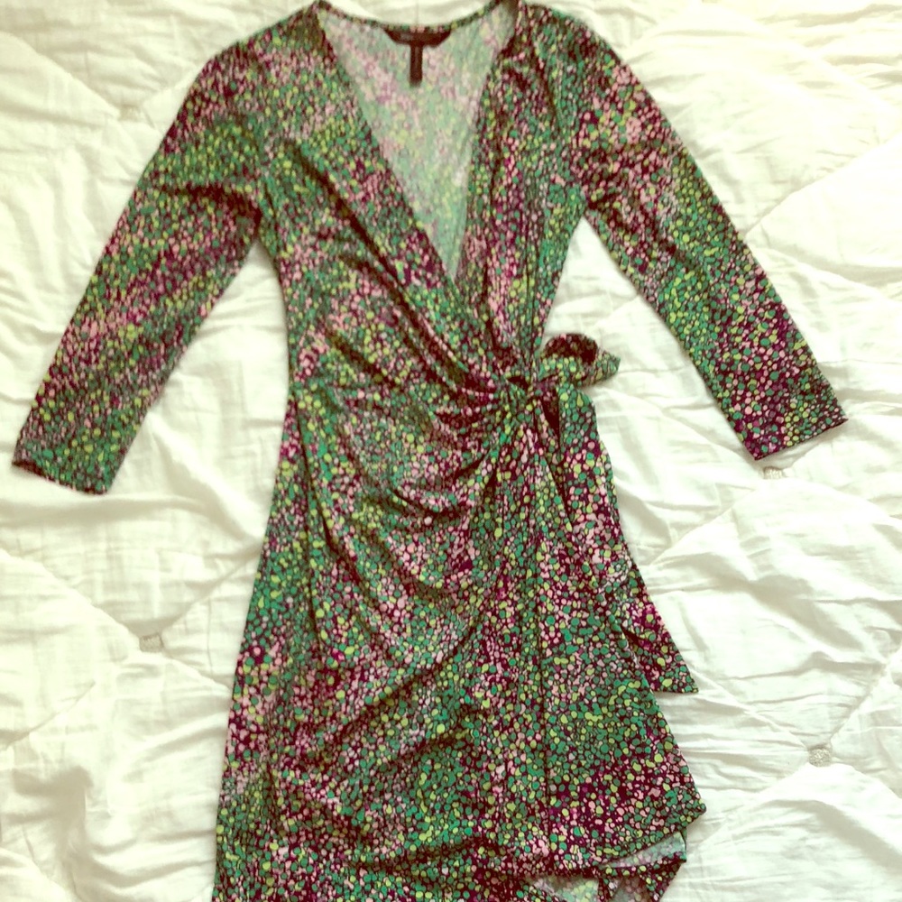 Bcbg for print wrap dress